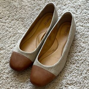 Women's BORN Canvas + Leather Flats